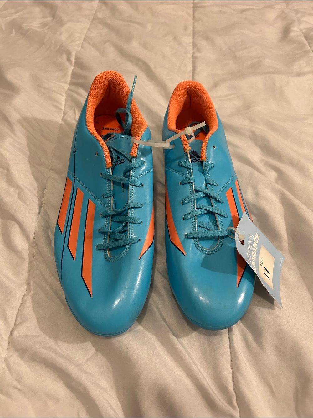 Adidas Women’s Soccer Cleats Size 11 Blue Orange M22142 New With Tags